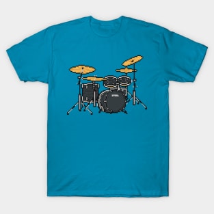 Pixel Black Oak Drums T-Shirt